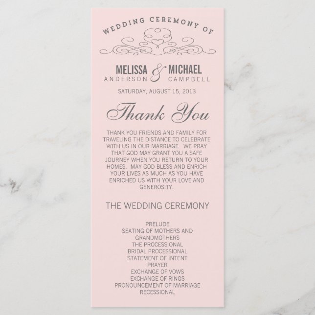 VINTAGE ELEGANCE | PROGRAMA DE BODA (Anverso)