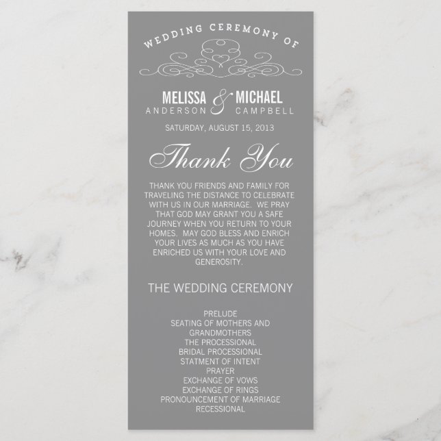VINTAGE ELEGANCE | PROGRAMA DE BODA (Anverso)