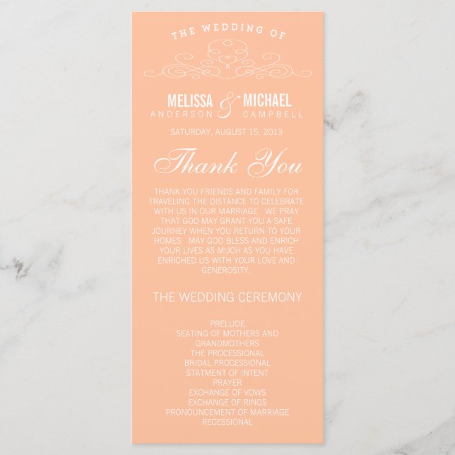 VINTAGE ELEGANCE | PROGRAMA DE BODA (Anverso)