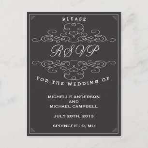 VINTAGE ELEGANCE TARJETA POSTAL RSVP