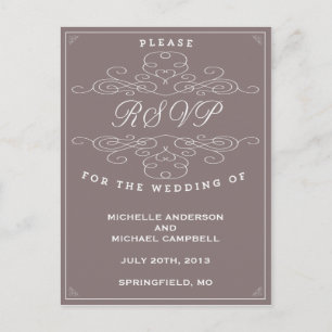 VINTAGE ELEGANCE   TARJETA POSTAL RSVP