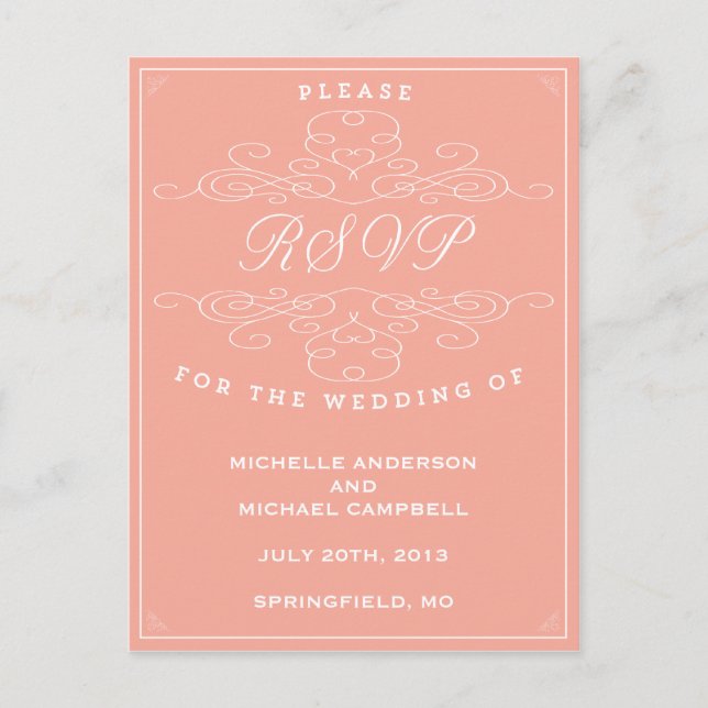 VINTAGE ELEGANCE | TARJETA POSTAL RSVP (Anverso)