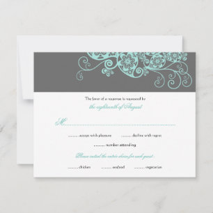 Vintage Elegant Boho Floral Paisley Wedding RSVP