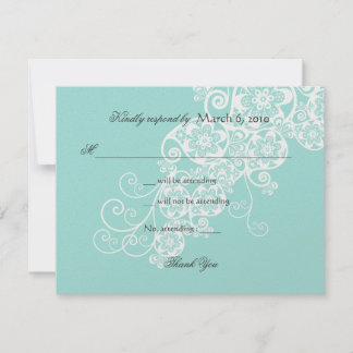 Vintage Elegant Boho Floral Paisley Wedding RSVP