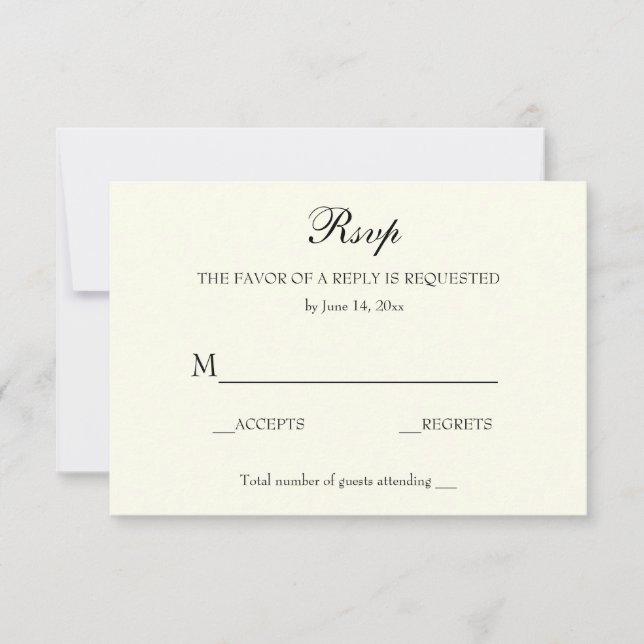 Vintage Elegant Classic Wedding RSVP (Anverso)