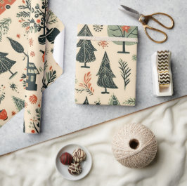 Vintage Elegant Navidades Patrón Papel de envolvim