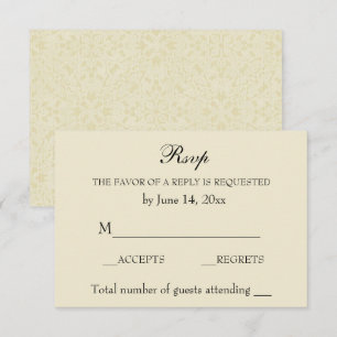 Vintage Elegant Wedding RSVP Ecru Lace
