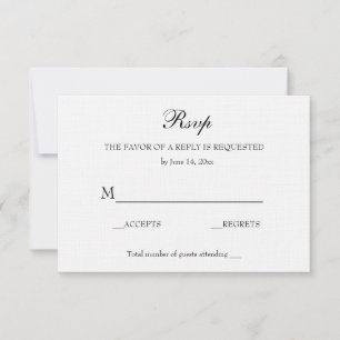 Vintage Elegant Wedding RSVP Linaje blanco suave