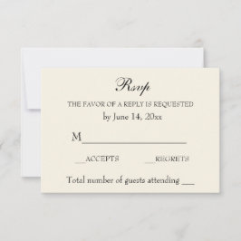 Vintage Elegant Wedding RSVP Sofisticada Crema