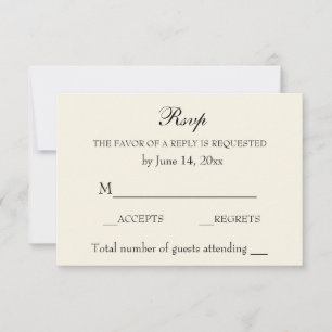 Vintage Elegant Wedding RSVP Sofisticada Crema
