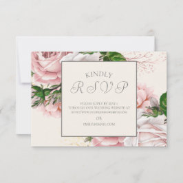 Vintage Elegante Boda de Crema Floral Rosa RSVP