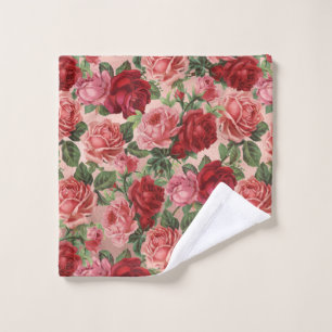 Vintage Elegante Floral Roja Rosa en Oro Rosa Rosa