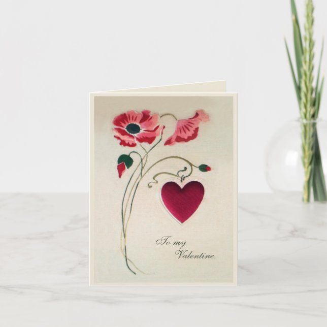 Vintage elegante tarjeta de San Valentín tradicion (Anverso)