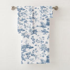 Vintage English Floral Toile de Jouy-Blue