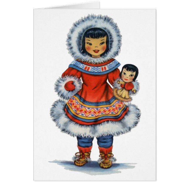 Vintage Eskimo vestido tradicional (Frente)