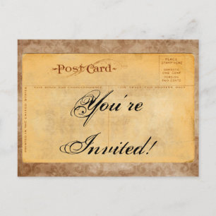 ¡Vintage estás invitado! Postales de invitación