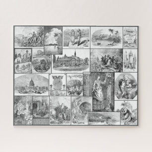 VINTAGE ETCHING/ENGRAVINING ILUSTRACION Puzzle