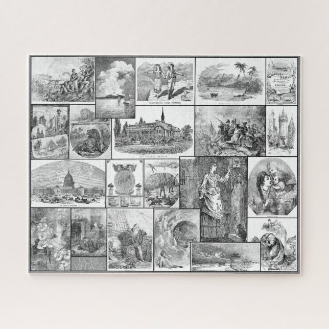 VINTAGE ETCHING/ENGRAVINING ILUSTRACION Puzzle (Horizontal)