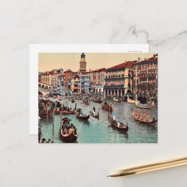 Vintage europeae postales grand canal festa (Anverso/Reverso In Situ)