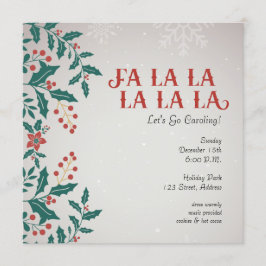 Vintage Fa La La Caroling Invitación