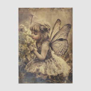 Vintage Fairy Child con Alas Papel de desconección