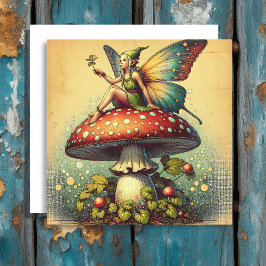 Vintage Fairy y Mushrooms