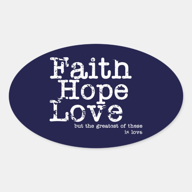 Vintage Faith Hope Love Pegatinas (Anverso)