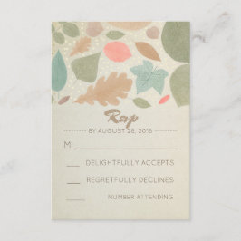 Vintage Fall and Gold Dots Wedts RSVP