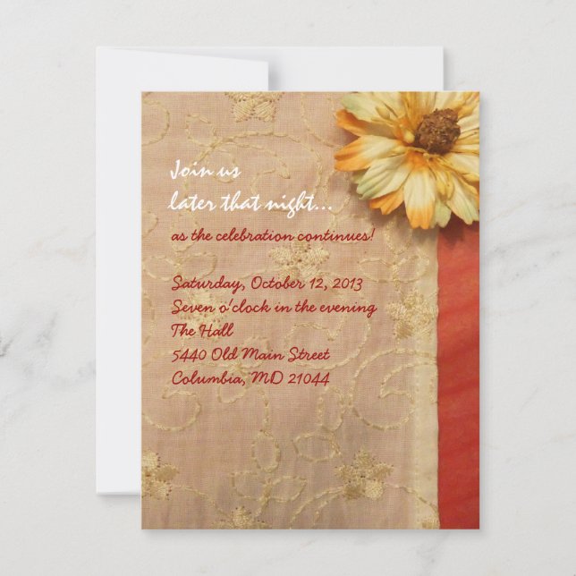 VINTAGE FALL BEAUTY Bat Mitzvah Tarjeta Fiesta (Anverso)