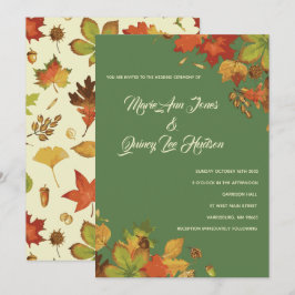 Vintage Fall deja invitaciones de boda verdes
