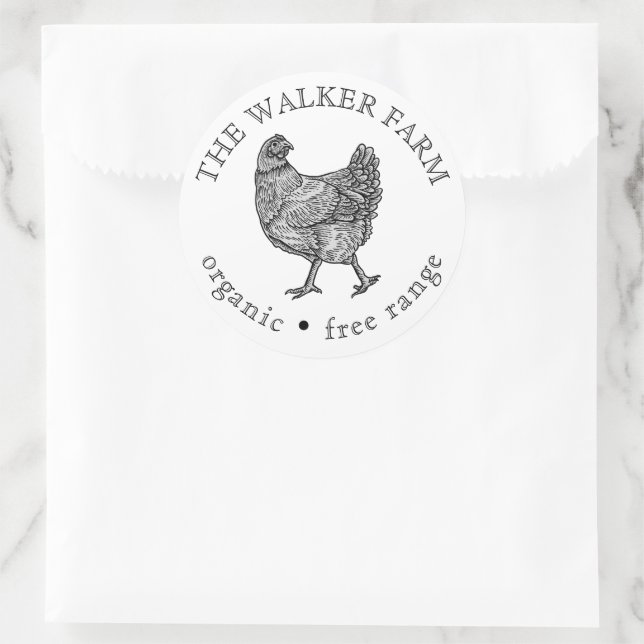 Vintage Farm Fresh Eggs Classic Round Pegatina (Bolso)