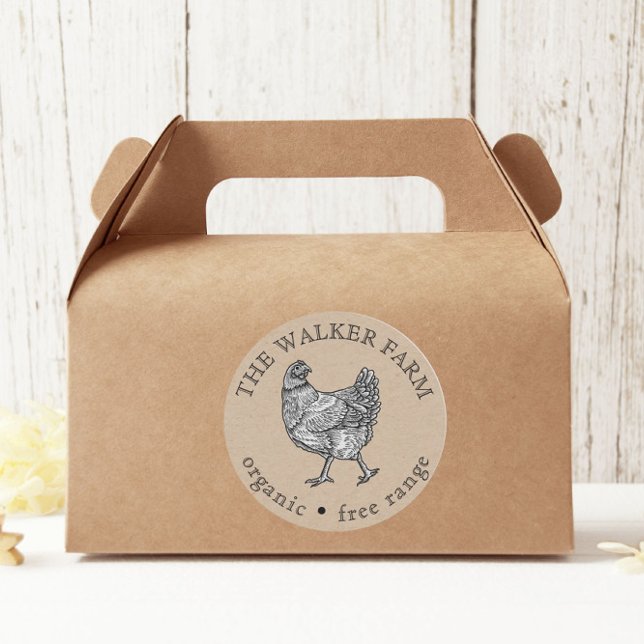 Vintage Farm Fresh Eggs Classic Round Pegatina (Subido por el creador)