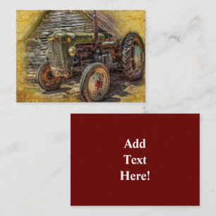 Vintage Farm Tractor Old Barn Shed tarjeta de pres
