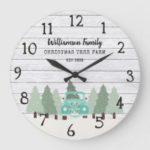 Vintage Farmhouse Navidades - Reloj de nombre fami