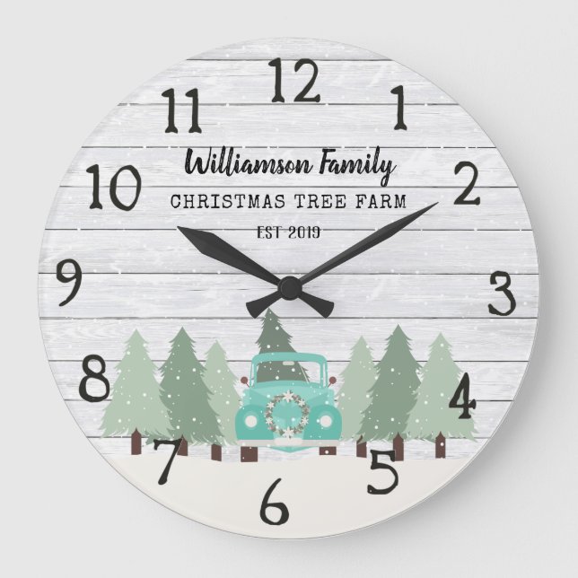 Vintage Farmhouse Navidades - Reloj de nombre fami (Anverso)