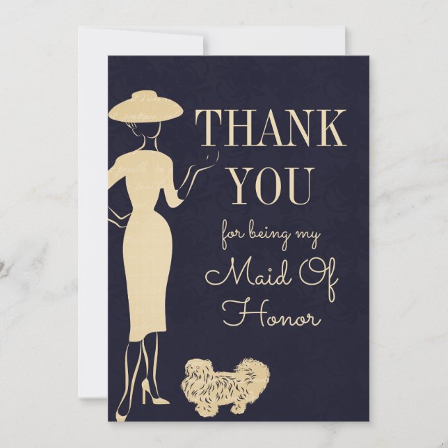 Vintage Fashion Gracias Tarjeta De Honor (Anverso)
