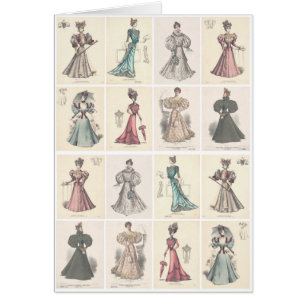 Vintage Fashion Victorian Women in Fancy Vestir