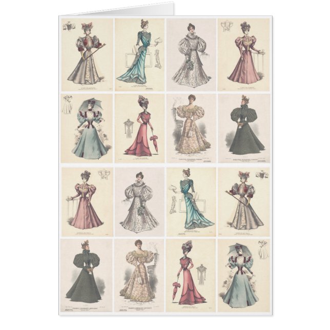 Vintage Fashion Victorian Women in Fancy Vestir (Frente)