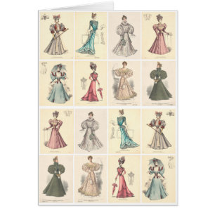 Vintage Fashion Victorian Women in Fancy Vestir