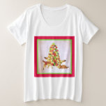 Vintage Fawns por Gumdrop Christmas Tree<br><div class="desc">Dos fanáticos bambi se sientan al lado de un árbol de gota incrustado de azúcar.</div>