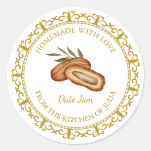Vintage Fecha casera Etiqueta de la mermelada de f