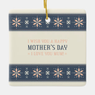 Vintage Feliz Día de la Madre   Ornamento