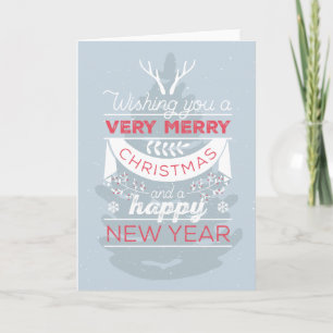 Vintage Feliz Navidad y Feliz Año Nuevo