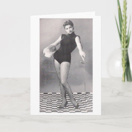 ¡Vintage Fencer Pin Up! Tarjeta de nota de anclaje