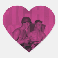 Vintage Fight For Love Pride Heart Pegatinas