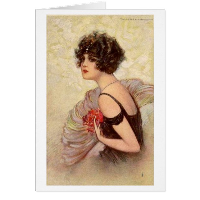 Vintage Flapper con curvas oscuras, (Frente)