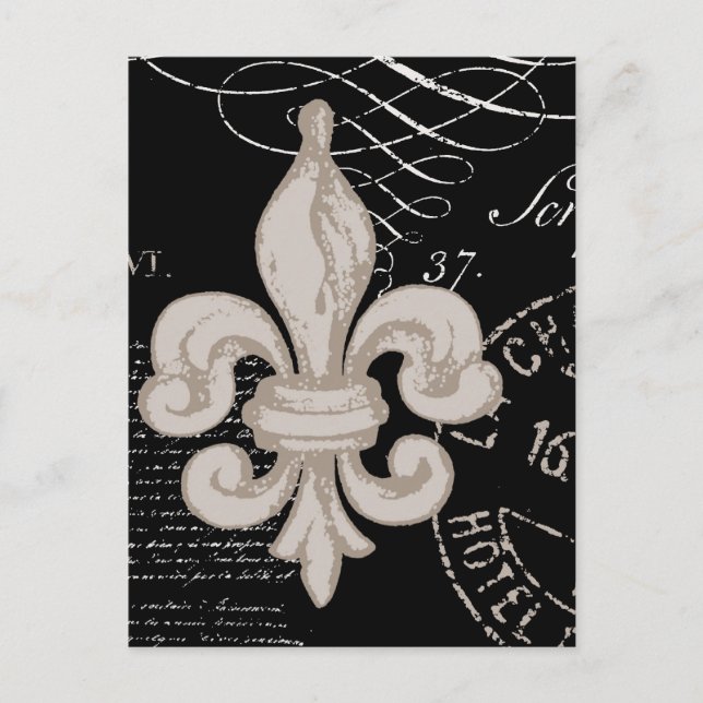 Vintage Fleur de Lis... postal (Anverso)
