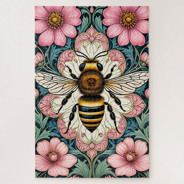 Vintage Floral Bee Jigsaw Puzzle (Vertical)