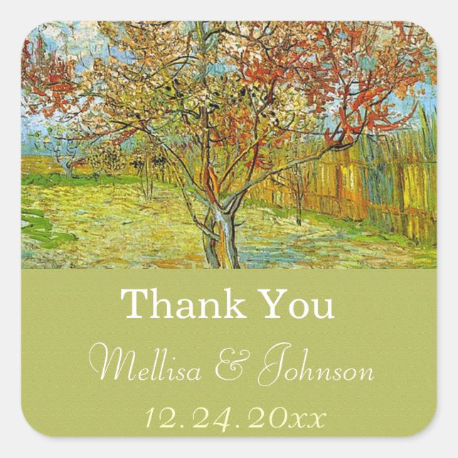 Vintage floral boda favor gracias pegatinas (Anverso)