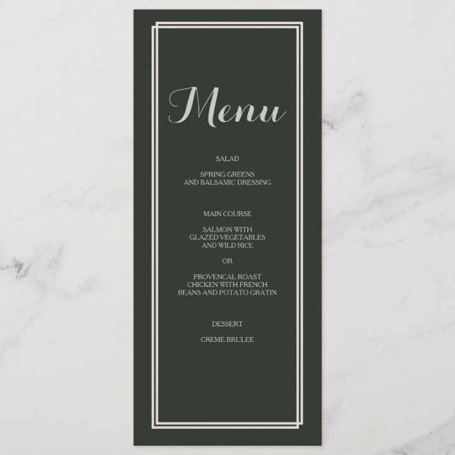 Vintage Floral Boda Suite | Tarjeta de menú (Anverso)